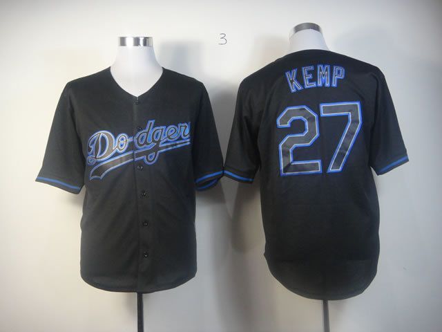 Men Los Angeles Dodgers #27 Kemp Black MLB Jerseys